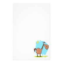 goofy horse cartoon character custom stationery