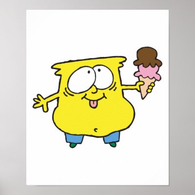 goofy ice cream monster print by doonidesigns