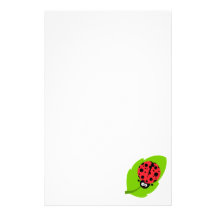 goofy ladybug on a leaf stationery