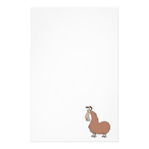 goofy llama cartoon customized stationery
