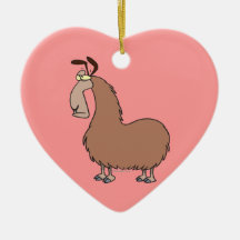 goofy llama cartoon ornament