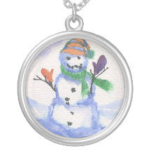 Goofy Mismatched Snowman Custom Necklace