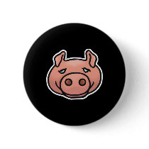 goofy pig face pinback buttons