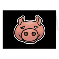 goofy pig face greeting cards