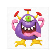 Goofy Purple Monster Canvas Print