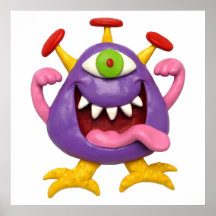 Goofy Purple Monster Print