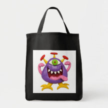 Goofy Purple Monster Tote Bag