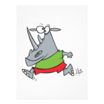 goofy running jogger rhino cartoon announcement