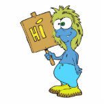 goofy silly monster saying hi photo cutouts