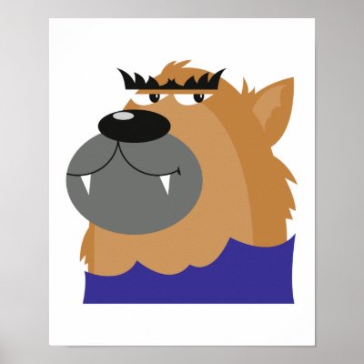 goofy werewolf monster poster by doonidesigns