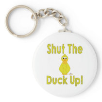 Goofy Yellow Duck Shut The Duck Up Keychain