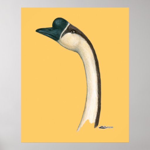 Goose:  Brown Chinese Head Poster
