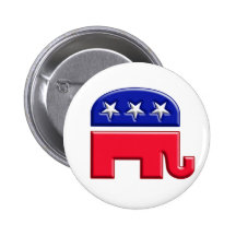 GOP Elephant Logo Pinback Buttons