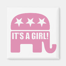 GOP "It's A Girl" Square Magnets