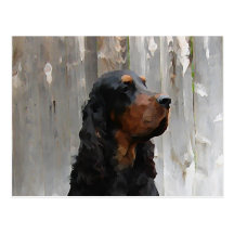 Gordon Setter Painting Postcard