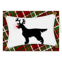 Gordon Setter Reindeer Christmas Card