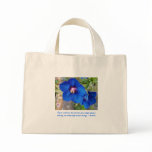 Gorgeous blue flower quote bag