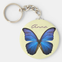 Gorgeous Blue Morpho Butterfly Keychain