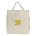 Gorgeous Daffodil Customisable Embroidered Tote