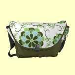 Gorgeous Green Floral Nature Themed Messenger Bag rickshaw messenger bags