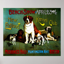 Gorgeous huge full colour 1890 vintage dog show poster
