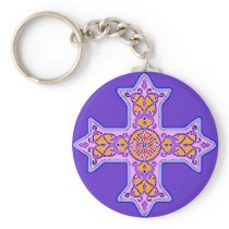 Gorgeous Pastel Coptic Cross Keychain