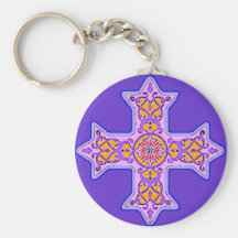 Gorgeous Pastel Coptic Cross Keychain
