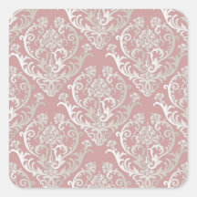 Gorgeous Pearl White Damask Pattern Stickers