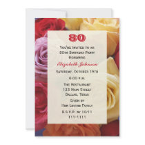 Gorgeous Roses 80th Birthday Party Invitation