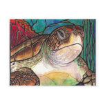 Gorgeous Sea Turtle Stained Glass Style Art