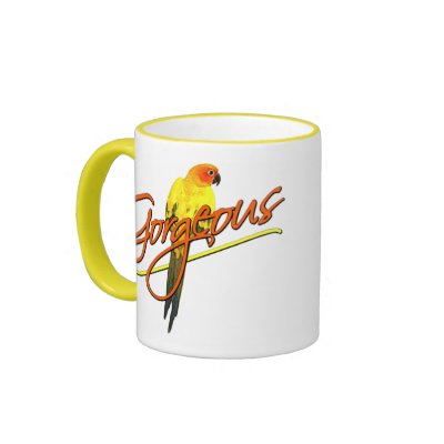Gorgeous Sun Conure Mug by MenagerieMayhem