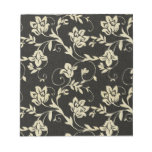 Gorgeous Vintage Black and Cream Floral, Damask Memo Note Pads