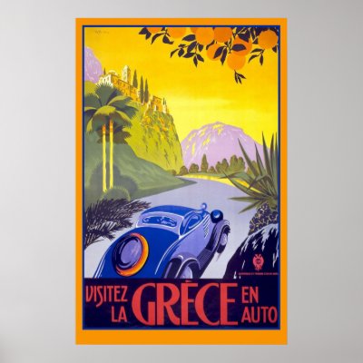 Gorgeous Vintage Travel Poster of Greece