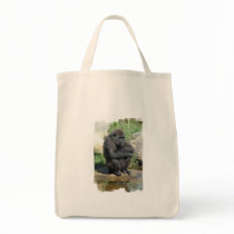 Gorila Sitting Grocery Tote Bag