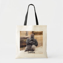 Gorilla_019, Gorilla Tote Bags
