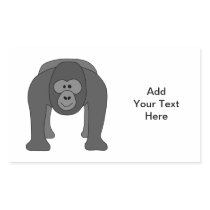 Gorilla Cartoon Rectangle Sticker