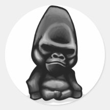 Gorilla Design Round Sticker