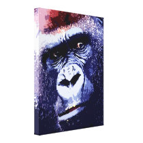 Gorilla Face Pop Art Wrapped Canvas