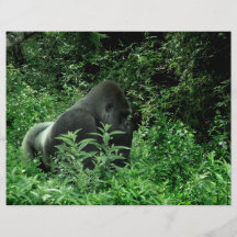 Gorilla in leaves green tint wildlife animal personalized flyer
