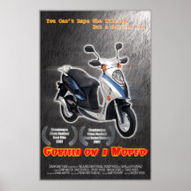 Gorilla On A Moped Poster