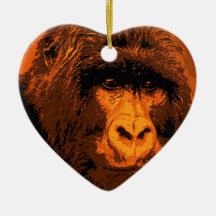 Gorilla Portrait Christmas Ornament