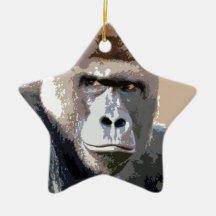 Gorilla Portrait Christmas Tree Ornament