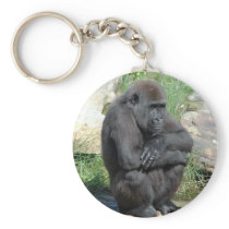 Gorilla Sitting Keychain