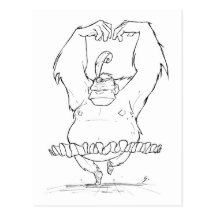 Gorilla Tutu Postcards