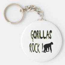 Gorillas Rock! Keychain