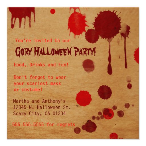 Gory Halloween Party Bash Invitation