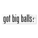 got big balls? - BUMPER STICKER - BLACK TEXT bumper stickers