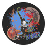 GOT GAME - BASKETBALL ROUND STICKER