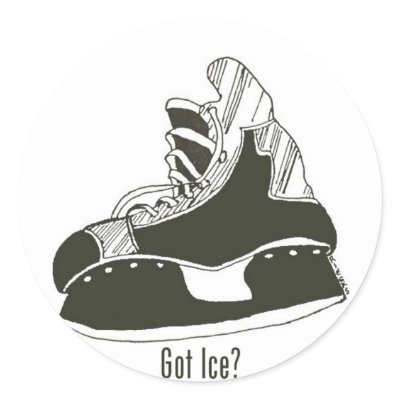 Got Ice? Hockey Skate Sticker Small Round