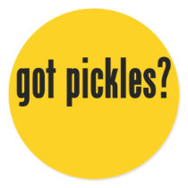 got pickles? round sticker